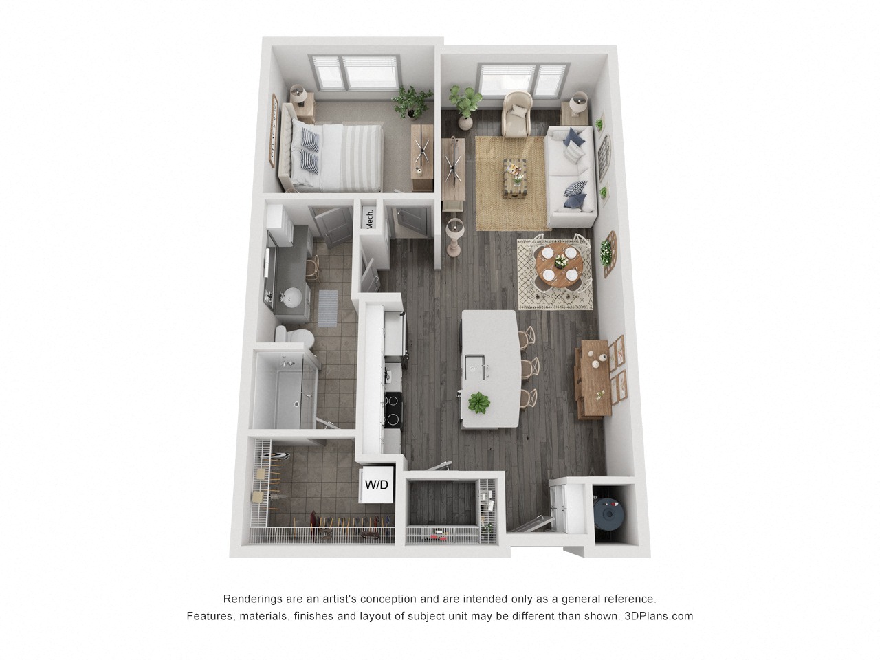 a 1 bedroom floor plan